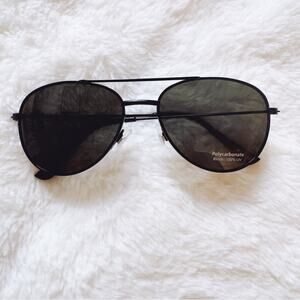 Tommy Black Minimalist Aviator Sunglasses